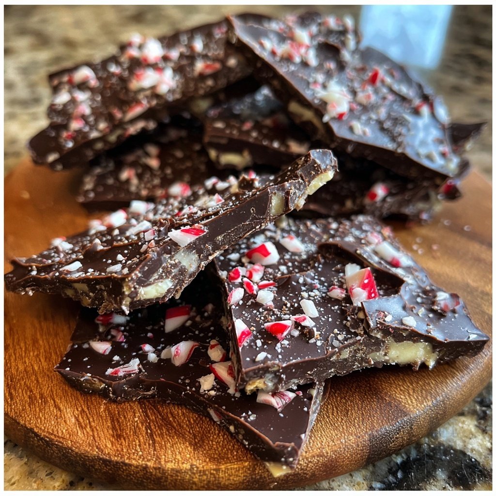 Dark Chocolate Peppermint Bark Brittle