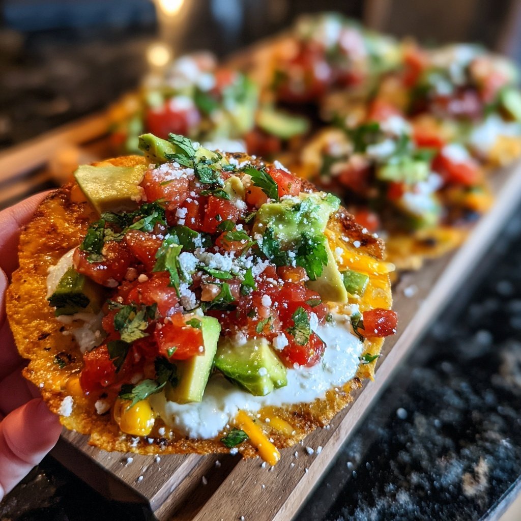 Crispy Avocado Corn Tostadas