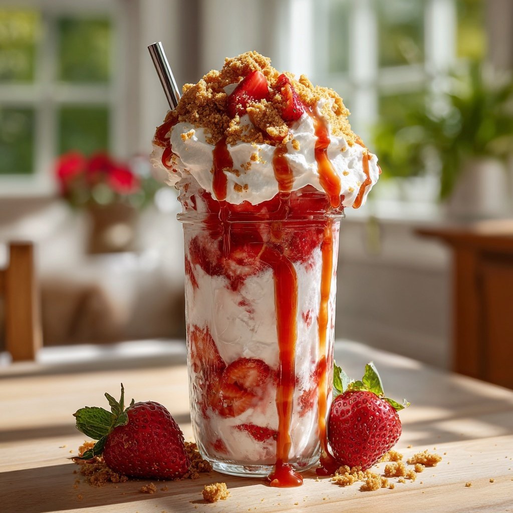 Whimsical Strawberry Shortcake Milkshake