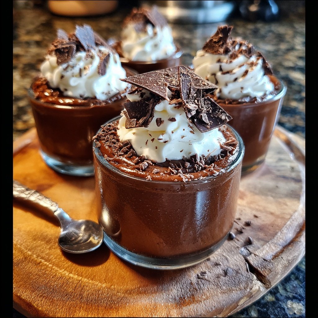 Dark Chocolate Mousse Cups