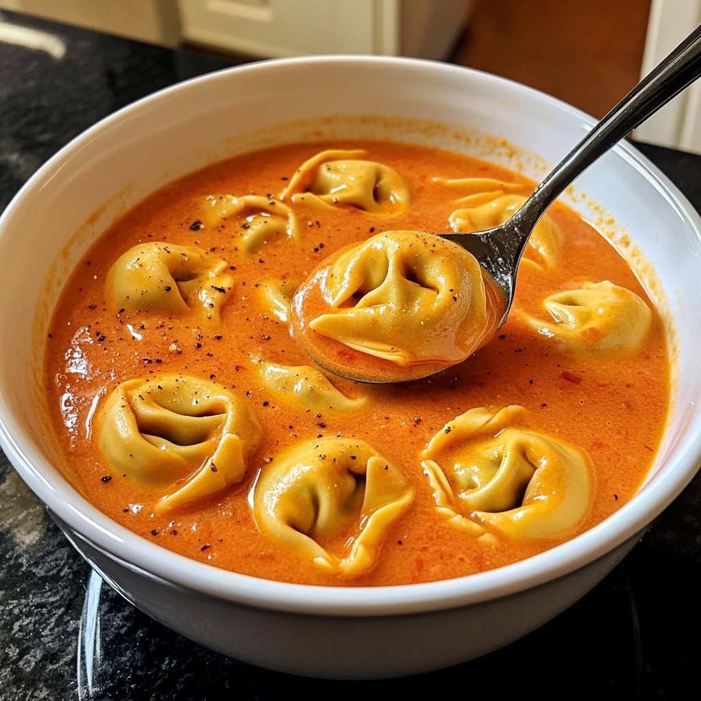 Parmesan Creamy Tomato Tortellini Soup