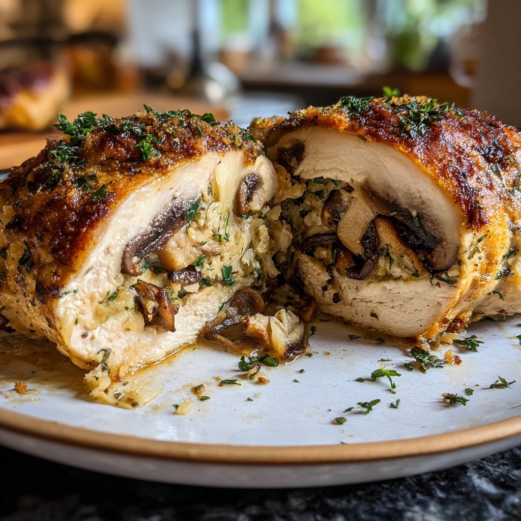 Garlic Mushroom Stuffed Chicken