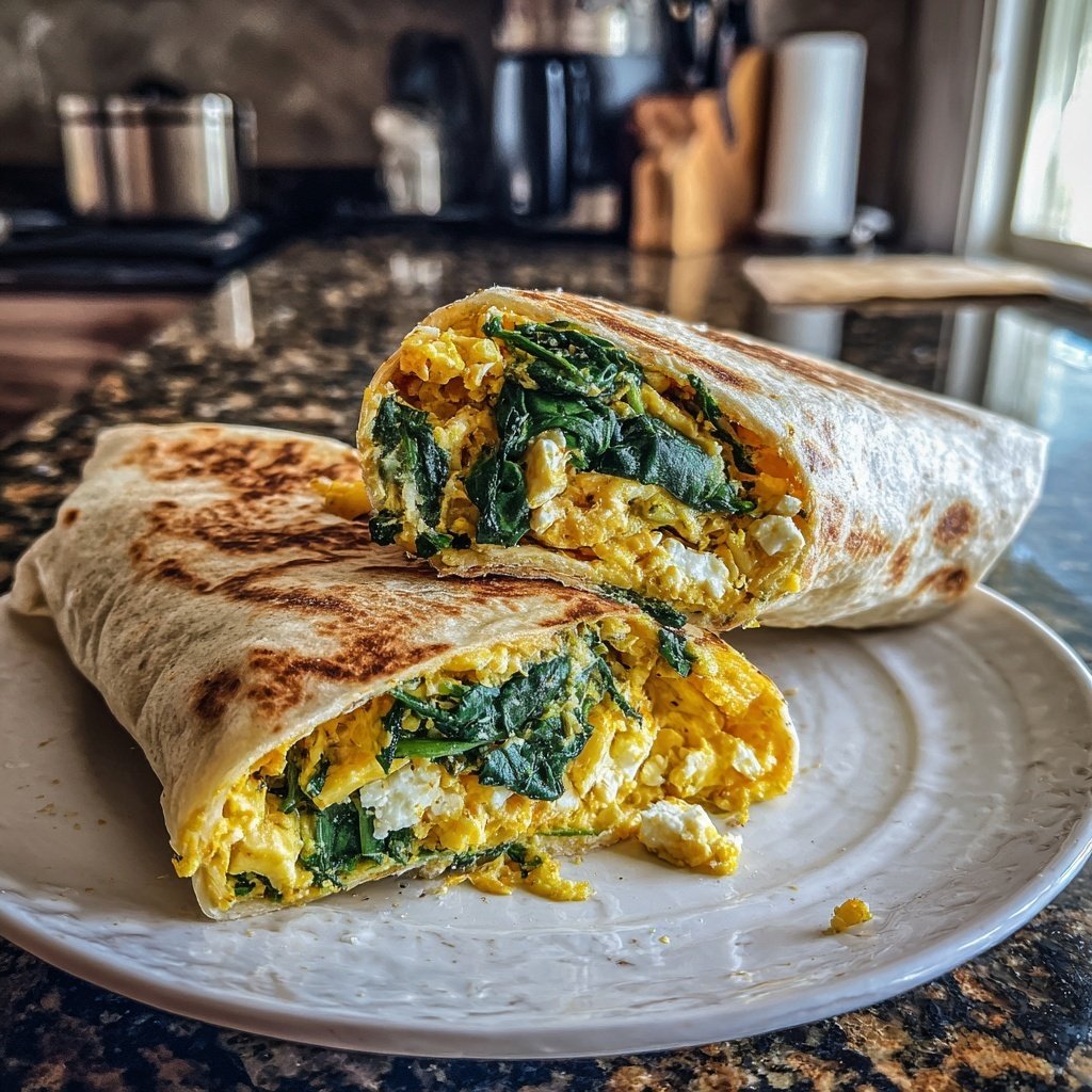 Spinach Feta Breakfast Wrap for Busy Mornings​