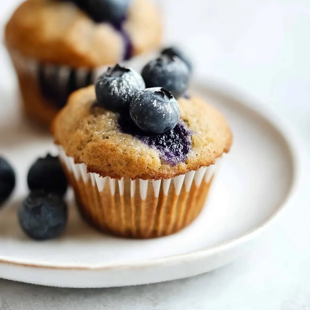 No Sugar-Added Mini Blueberry Banana Muffins
