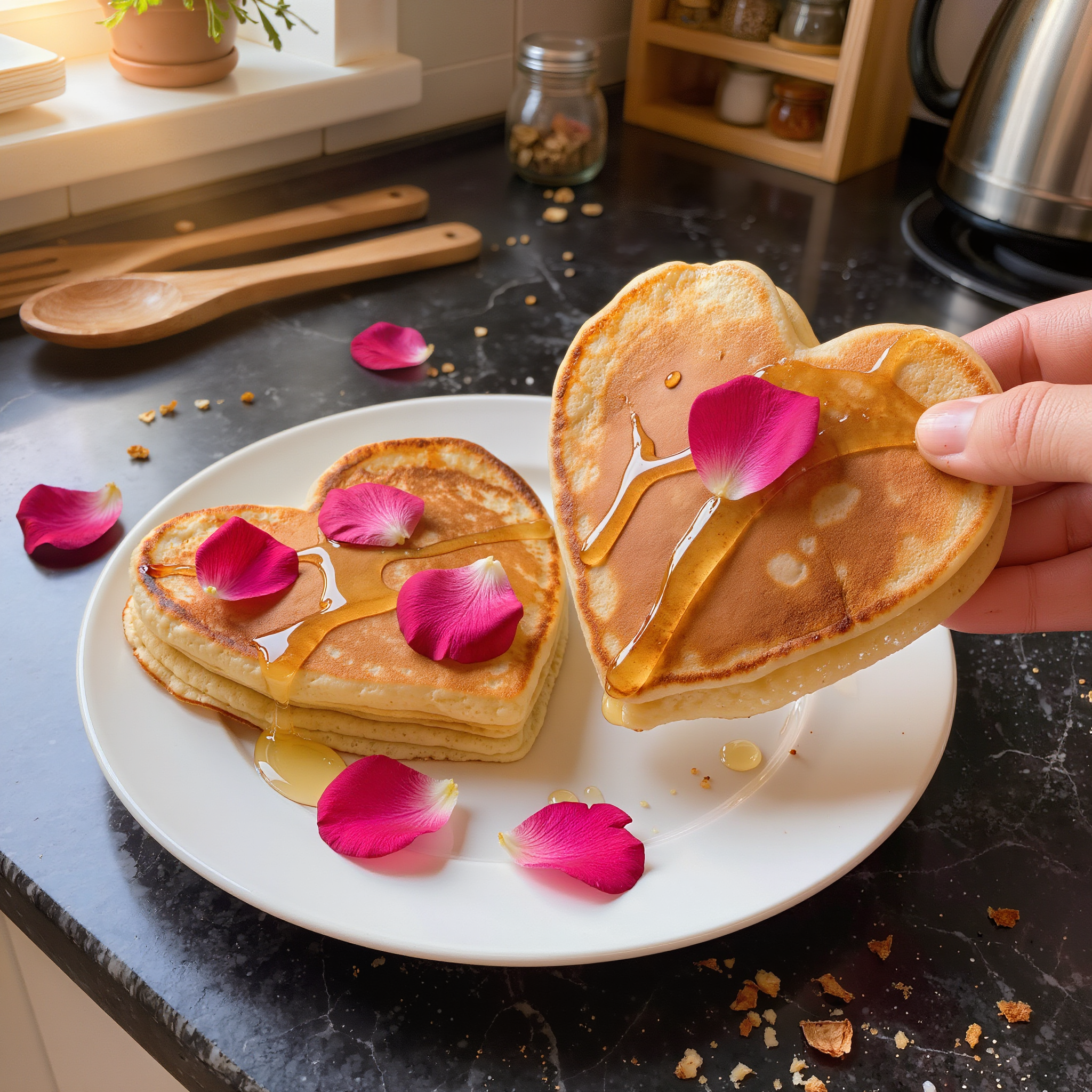 Rose Petal Pancakes for Lovers