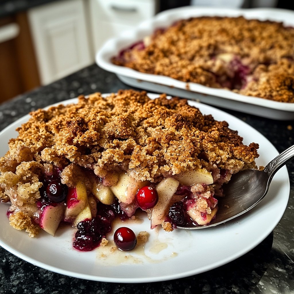 Apple Cranberry Crumble with Cinnamon Streusel