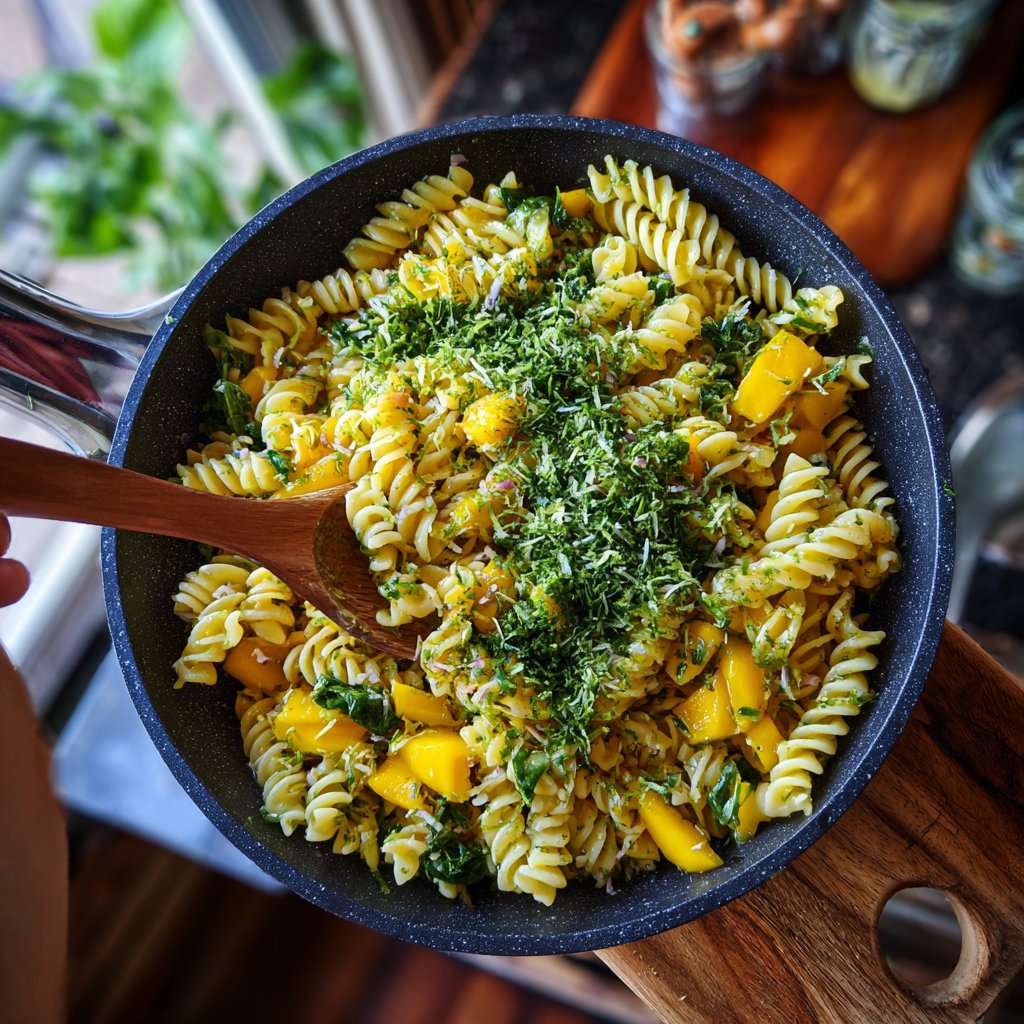 Mango Coconut Pasta Salad