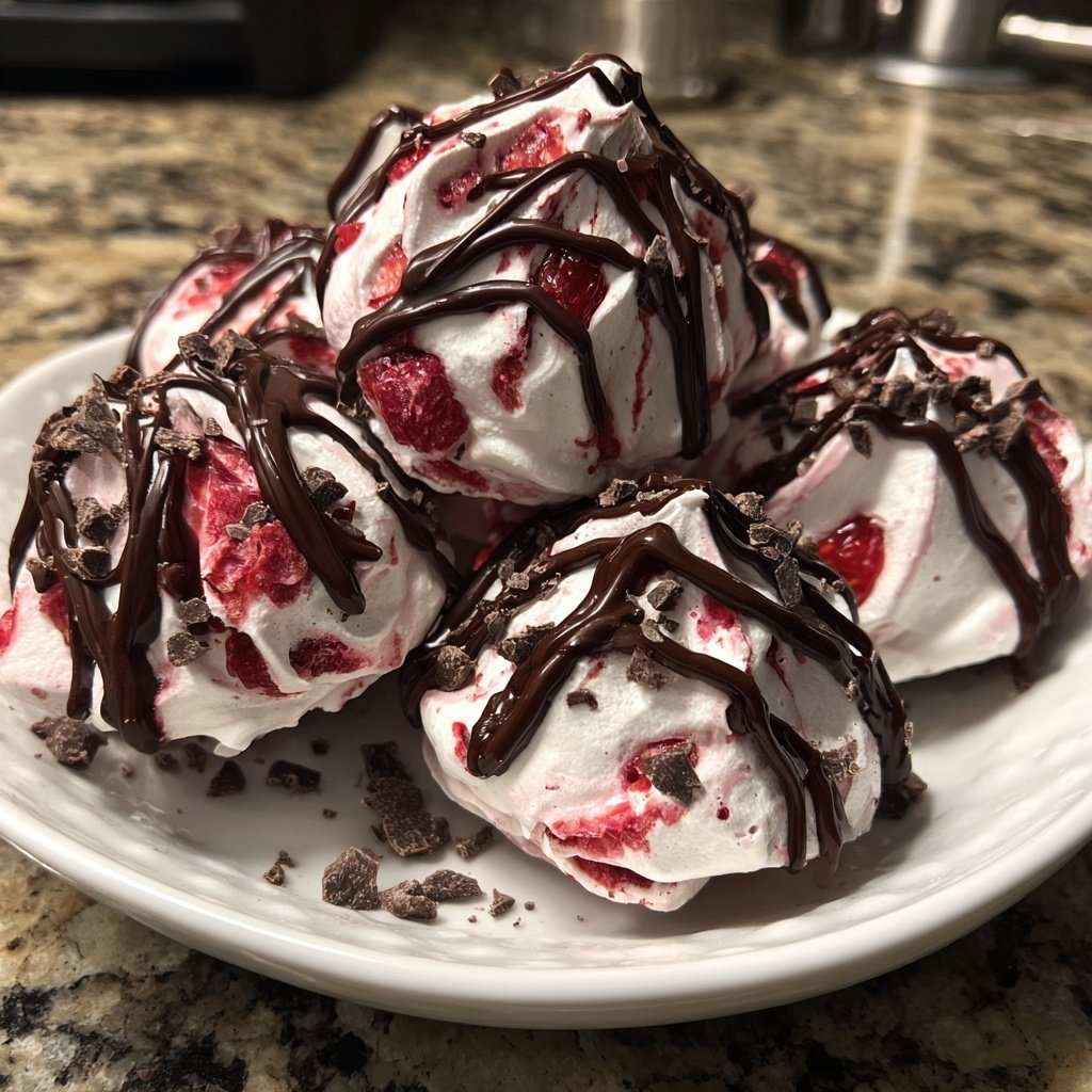 Chocolate Strawberry Meringue Kisses