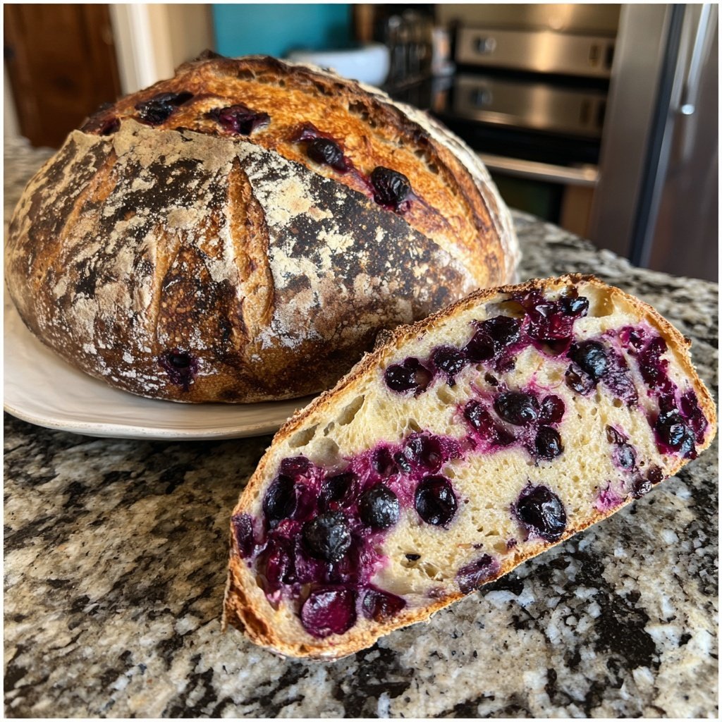 Summer Berry Blueberry Lemon Sourdough Bread