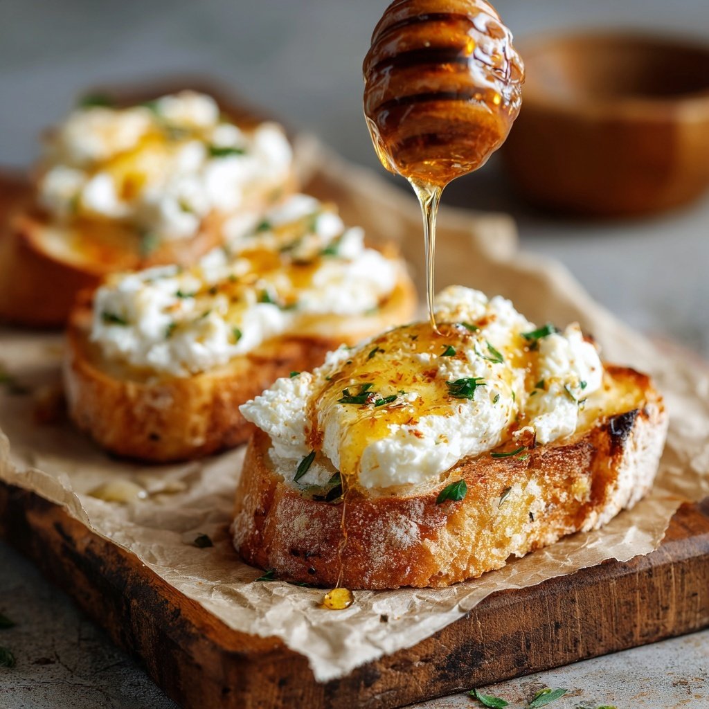 Goat Cheese Honey Crostini