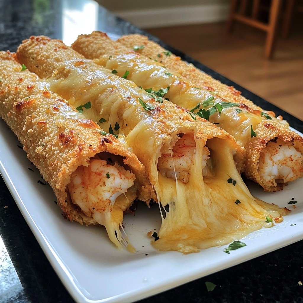 Crispy Crab And Shrimp Queso Taquitos