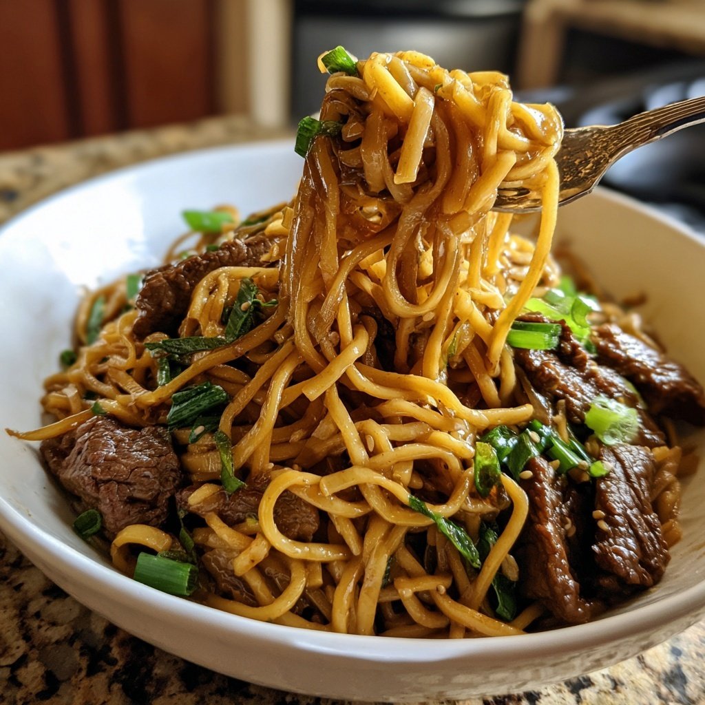 Sesame Ginger Beef Noodles