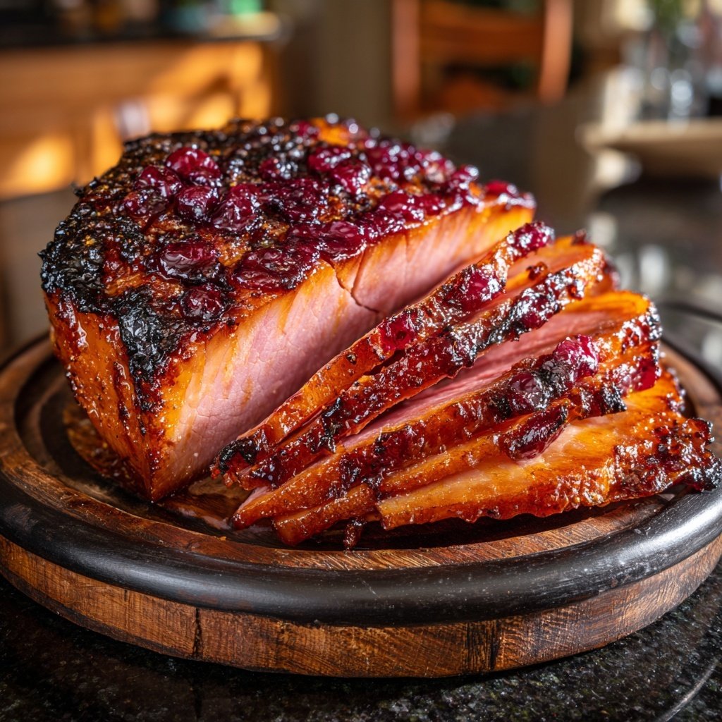 Cherry Bourbon Glazed Ham Sweet