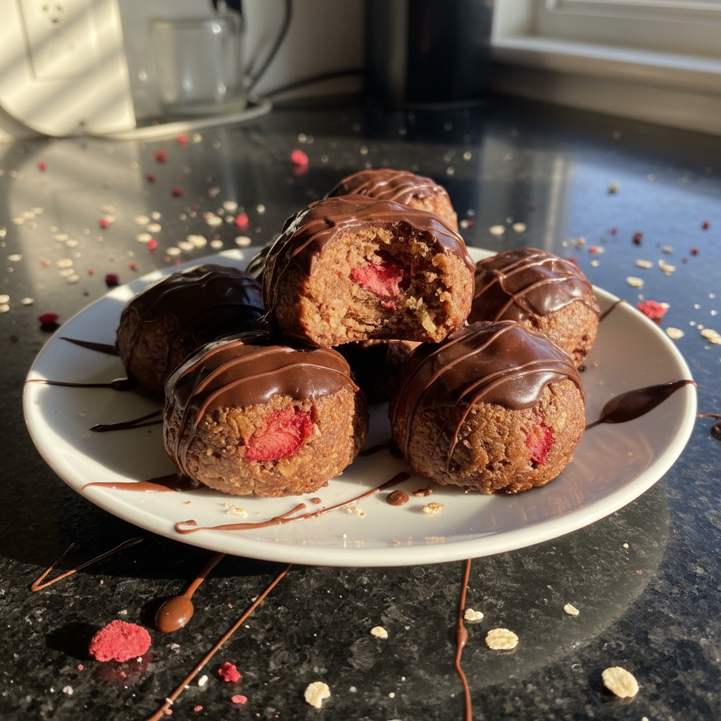 Chocolate-Covered Strawberry Energy Bites
