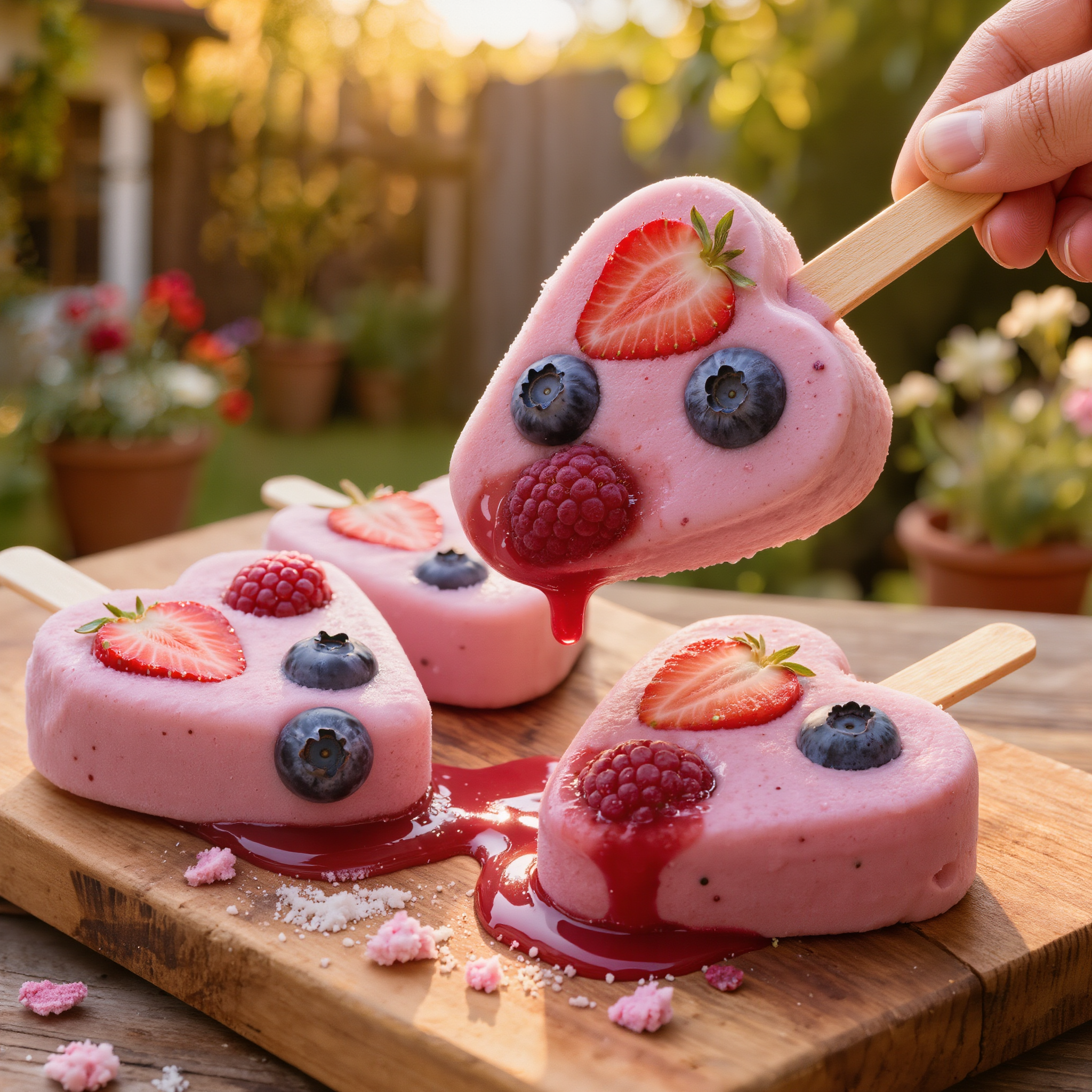 Valentine's Berry Smoothie Pops