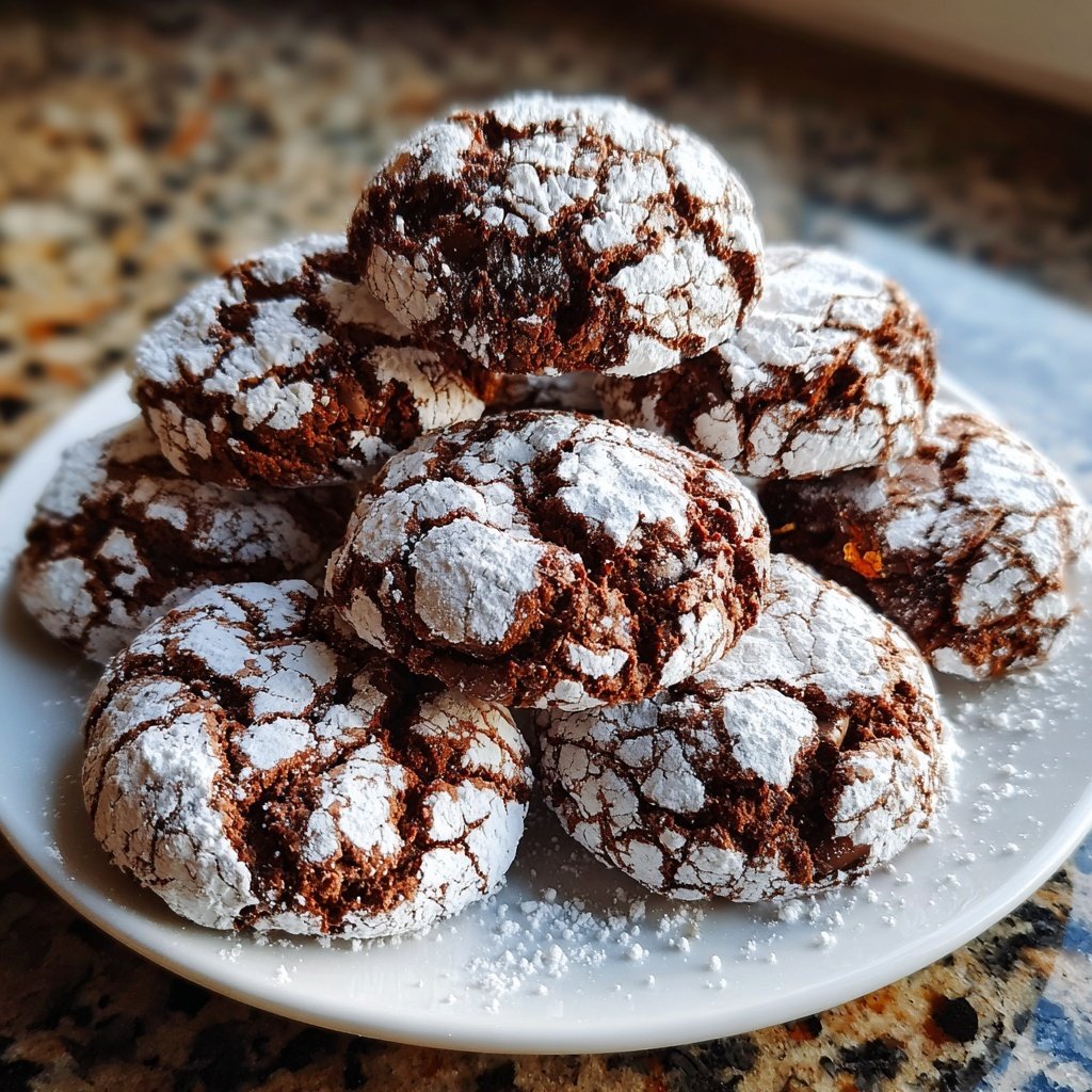 Chocolate Orange Crinkle Cookies