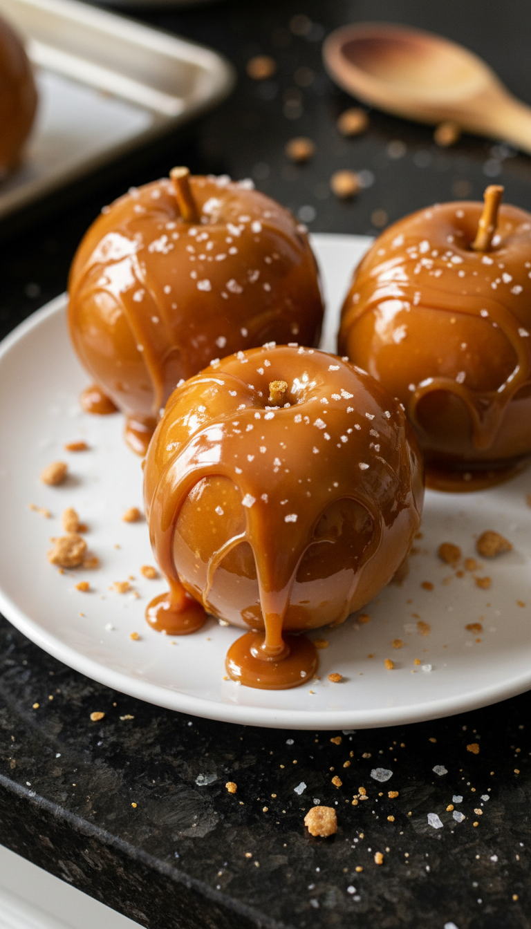 Caramel Sea Salt Candy Apples