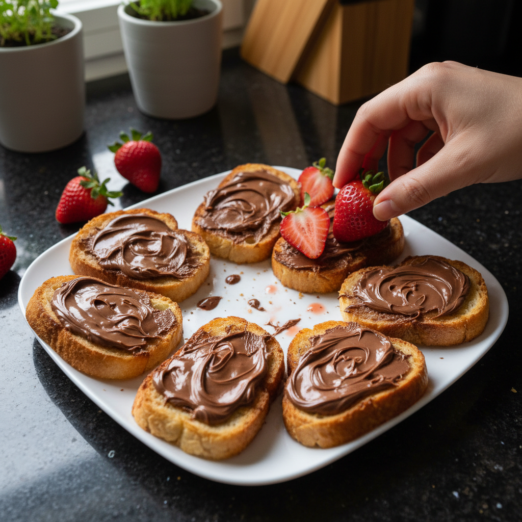 Delightful Chocolate Strawberry Crostini