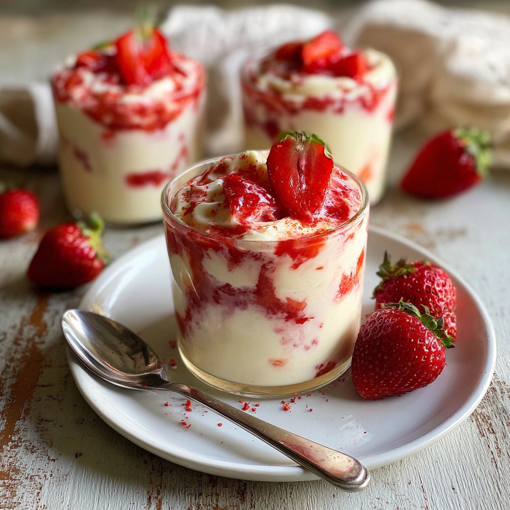 Refreshing Strawberry Pudding Cups