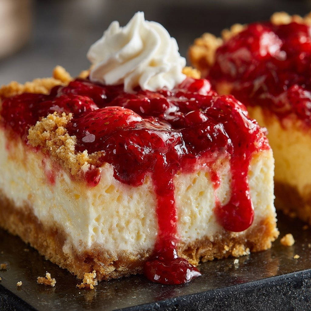 Strawberry Shortcake Cheesecake Bars