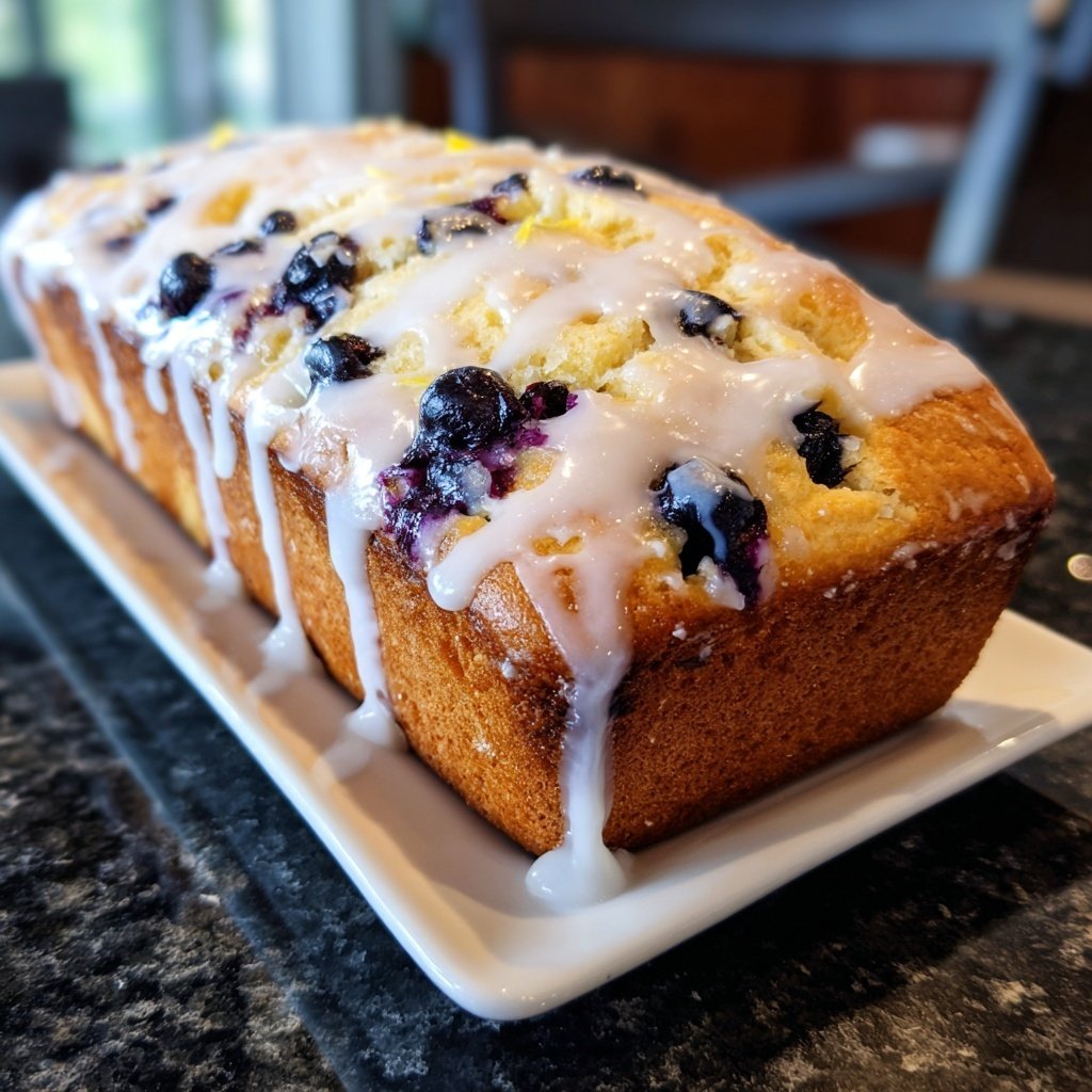 Blueberry Lemon Sourdough with Yogurt Glaze