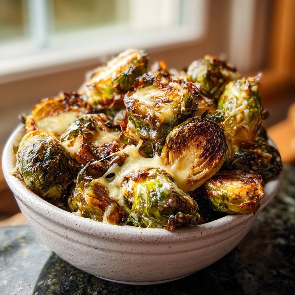 Roasted Garlic Parmesan Brussels Sprouts