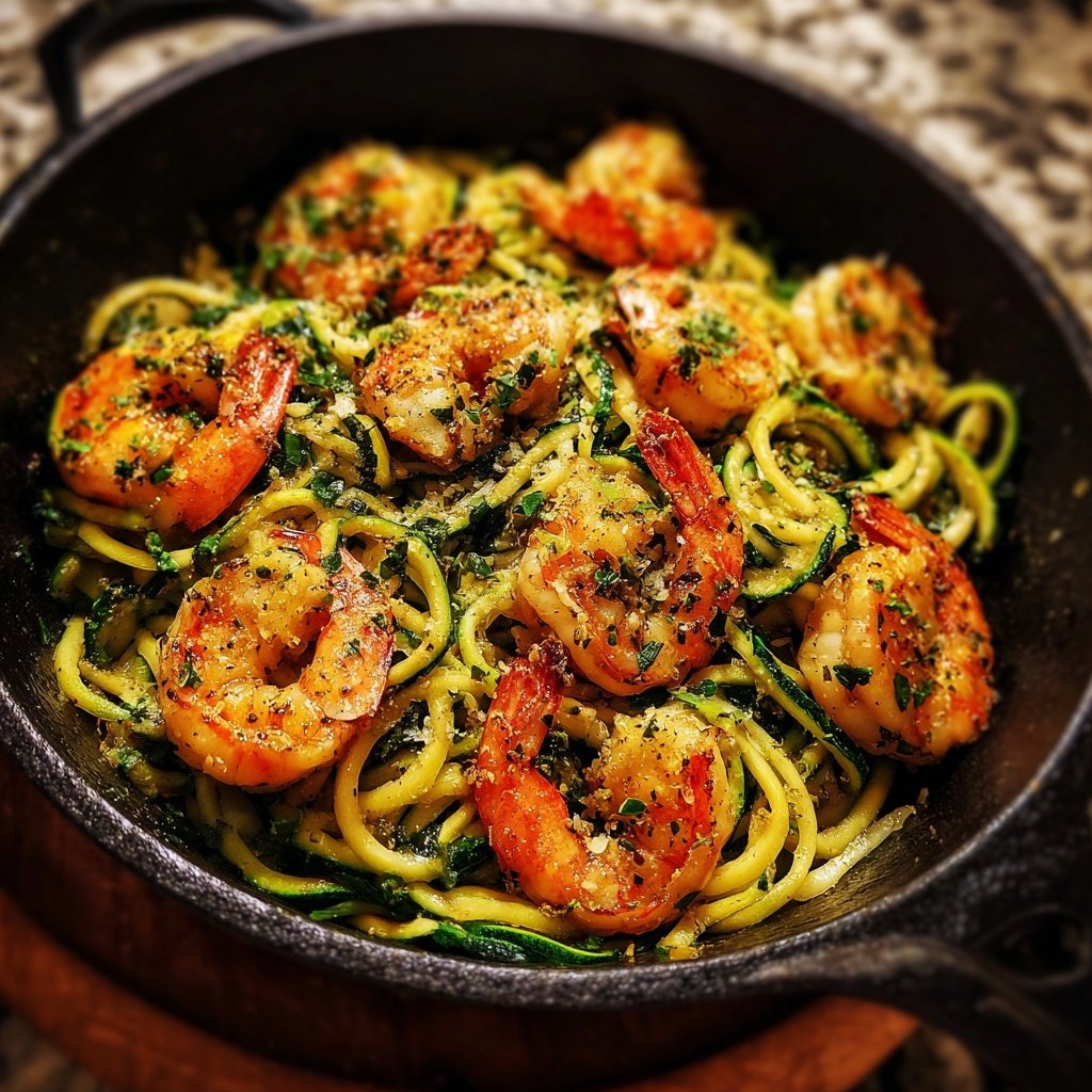 Shrimp Zoodle Scampi Skillet