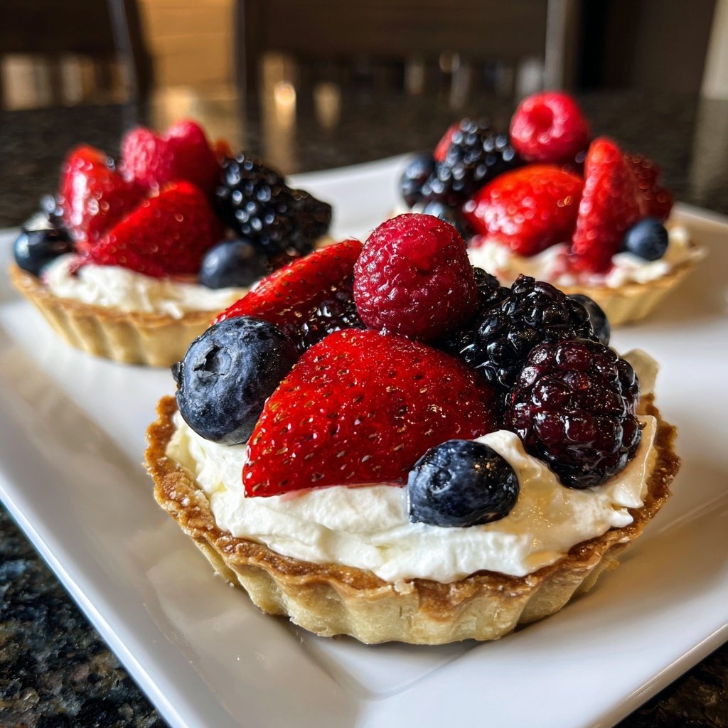 Mini Fruit Tarts with Cream
