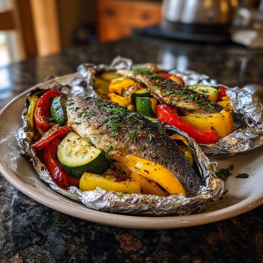 Grilled Fish Vegetable Packets