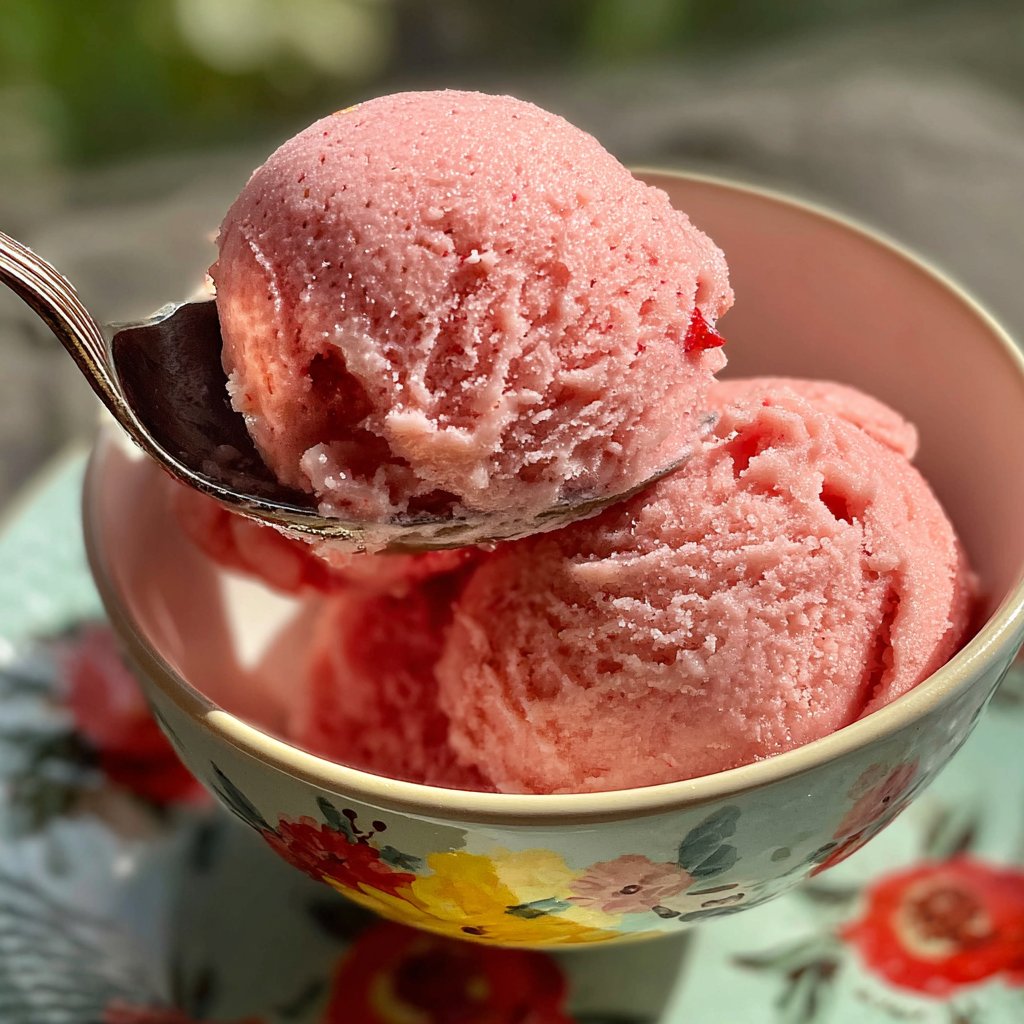 Strawberry Lemonade Sorbet