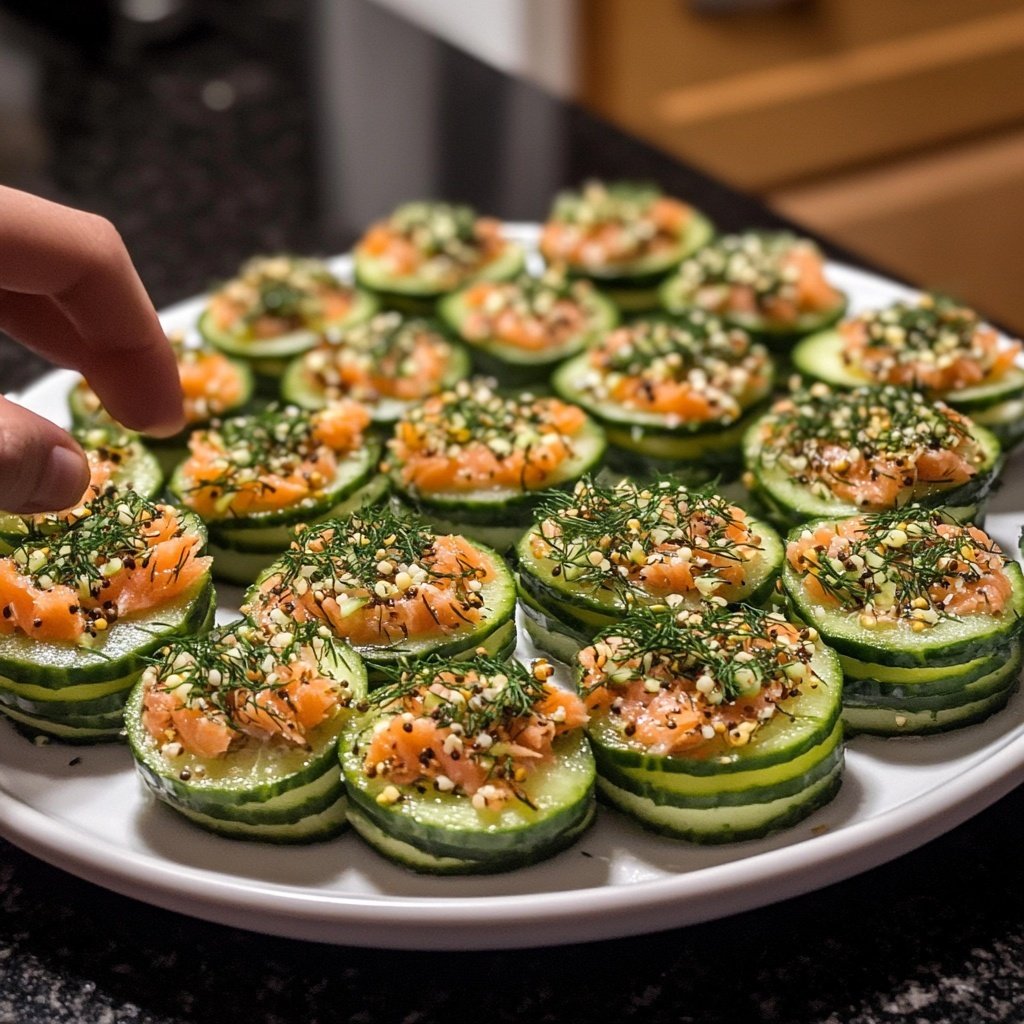 Everything Cucumber Smoked Salmon Bites