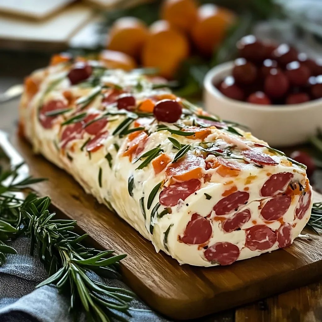 Holiday Antipasto Cheese Log Recipe