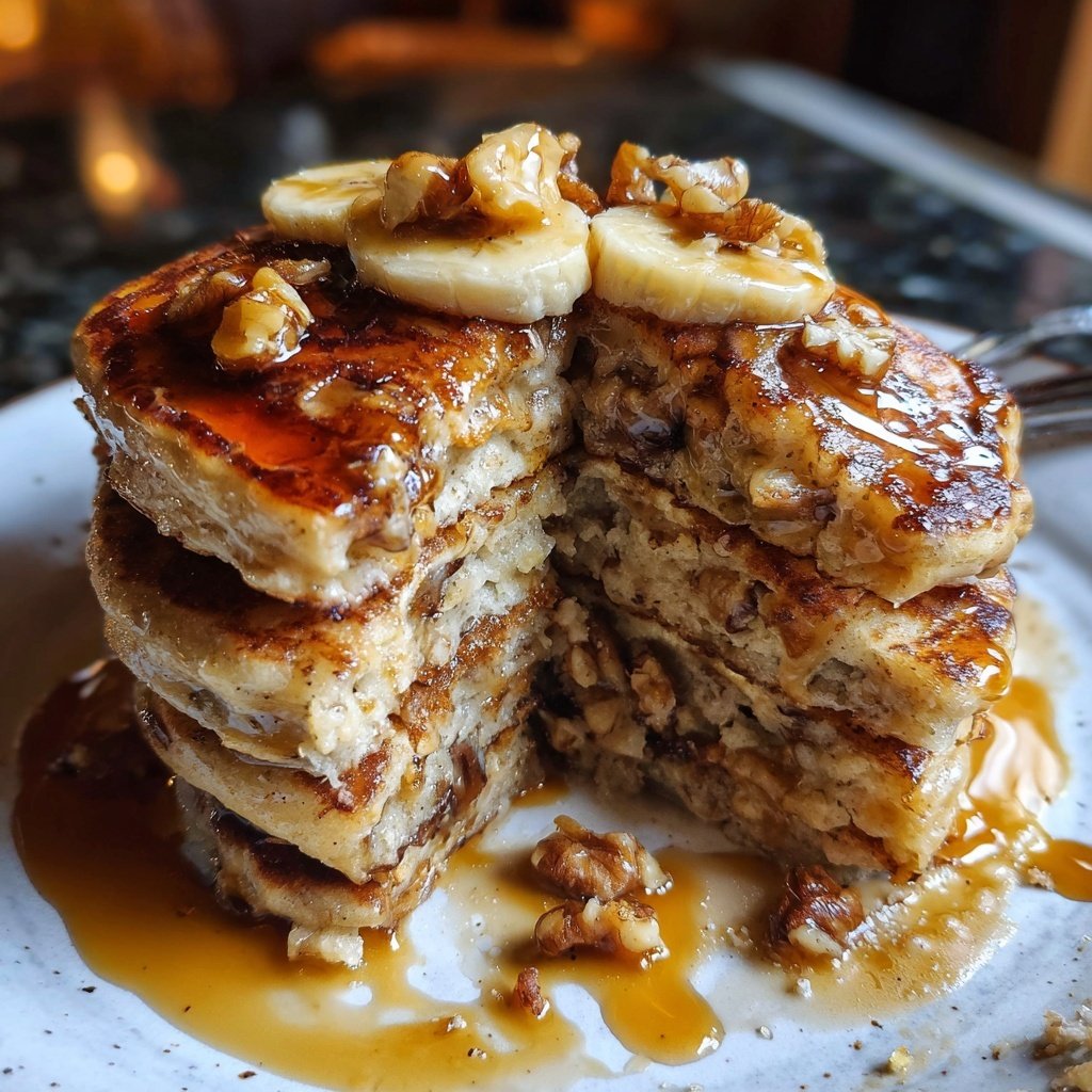 Banana Walnut Pancakes Perfection