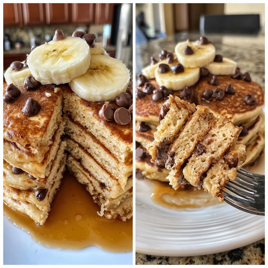 Banana Chocolate Chip Pancakes