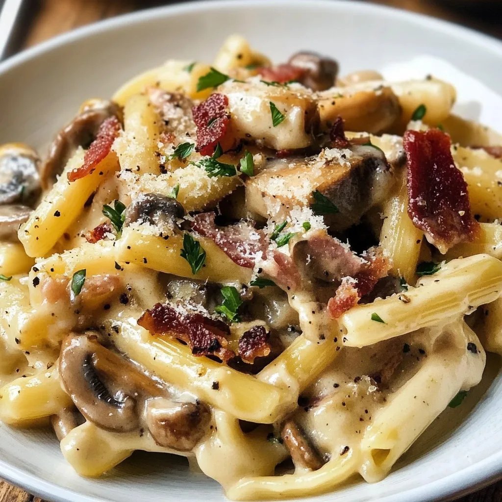Creamy Bacon Mushroom Pasta