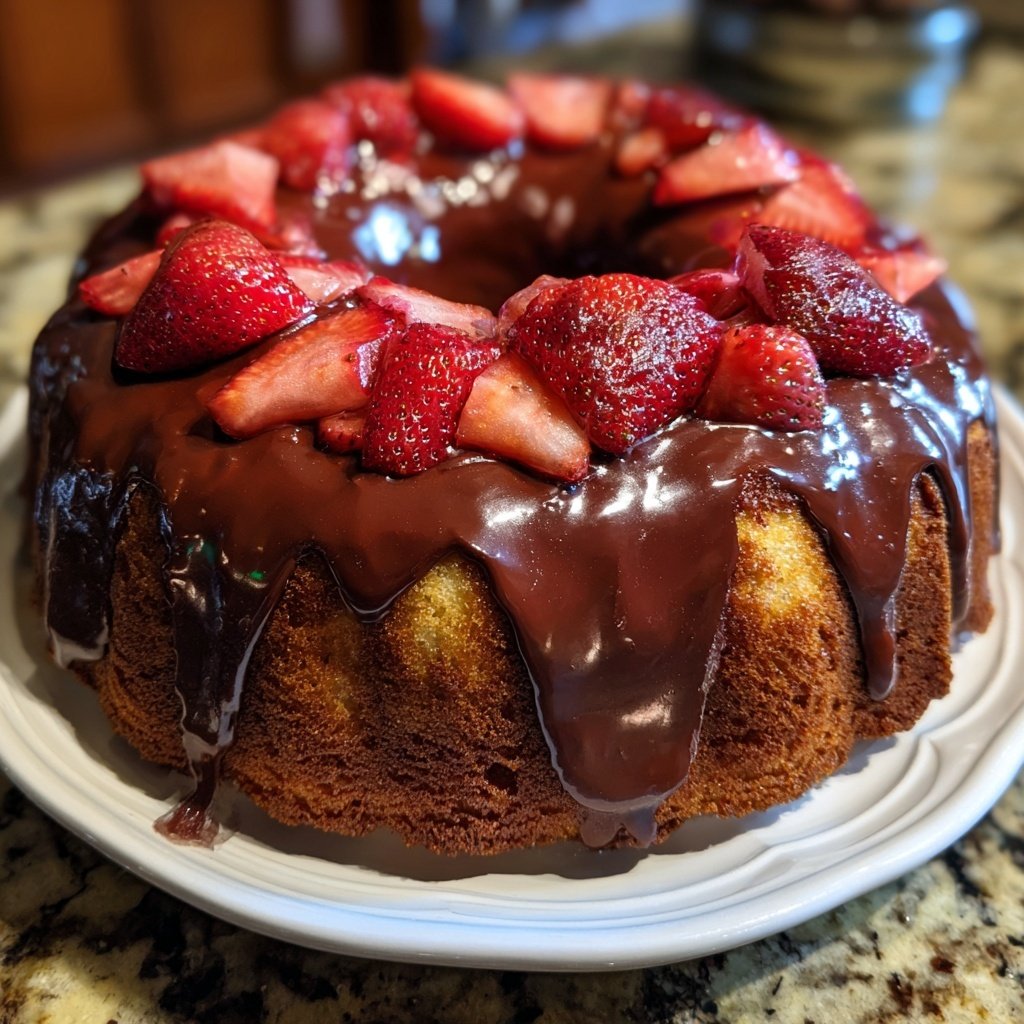 Chocolate Covered Strawberry Galentine's Cake