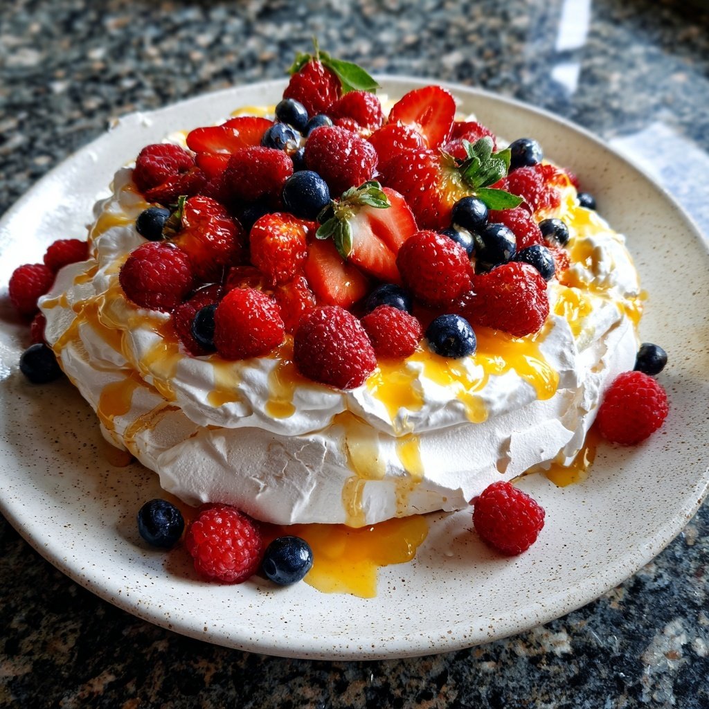 Festive Citrus Pavlova with Berries