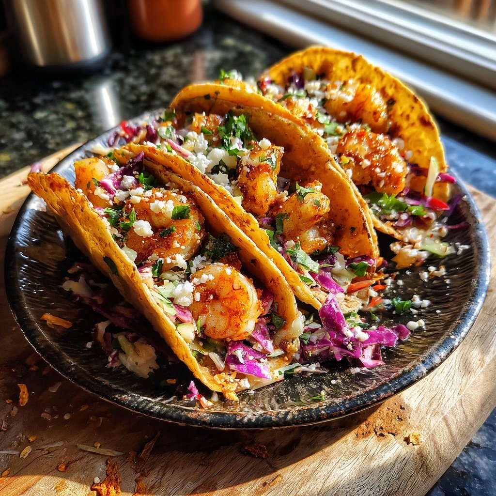 Spicy Shrimp Tacos with Slaw