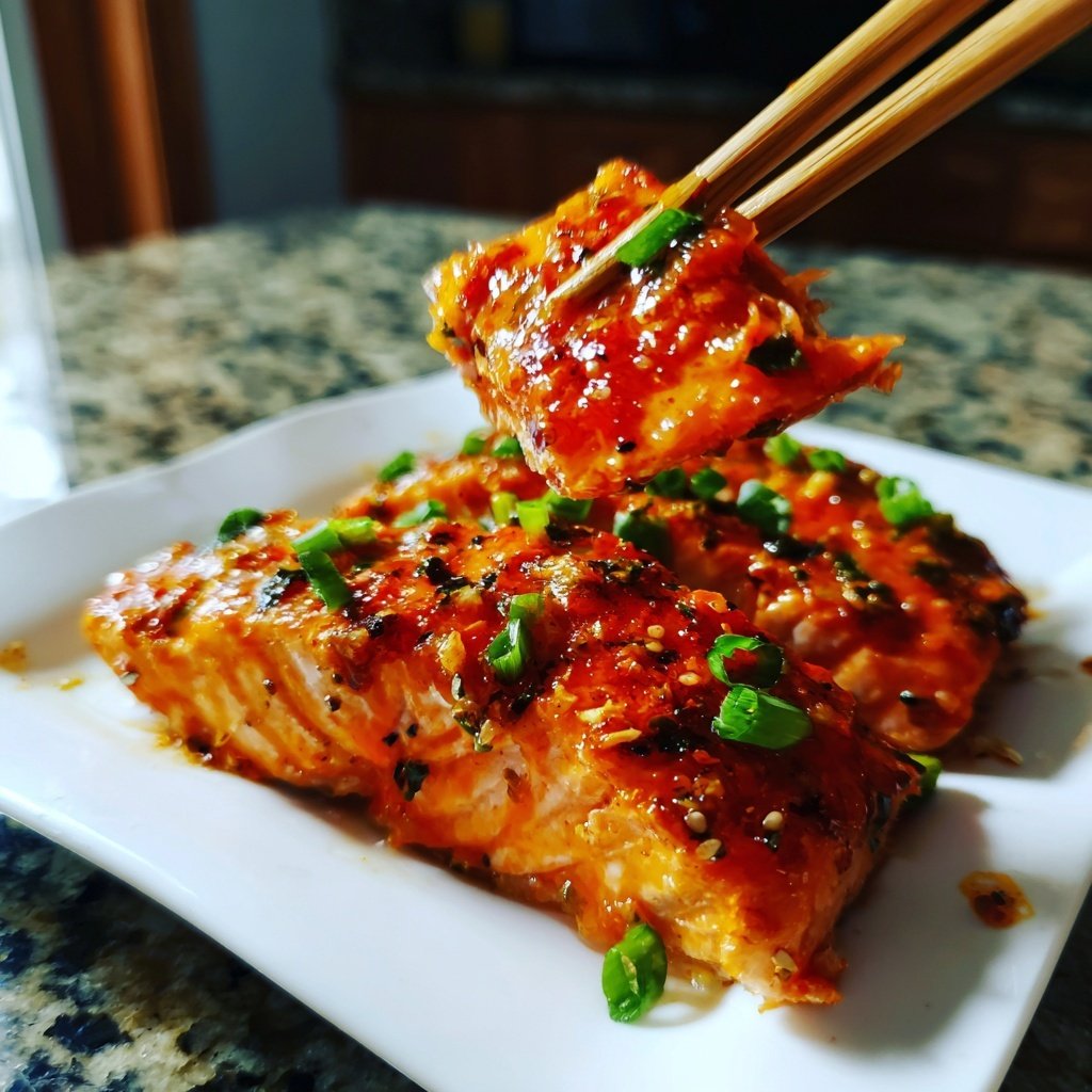 Bang Bang Salmon with Cucumber Salad